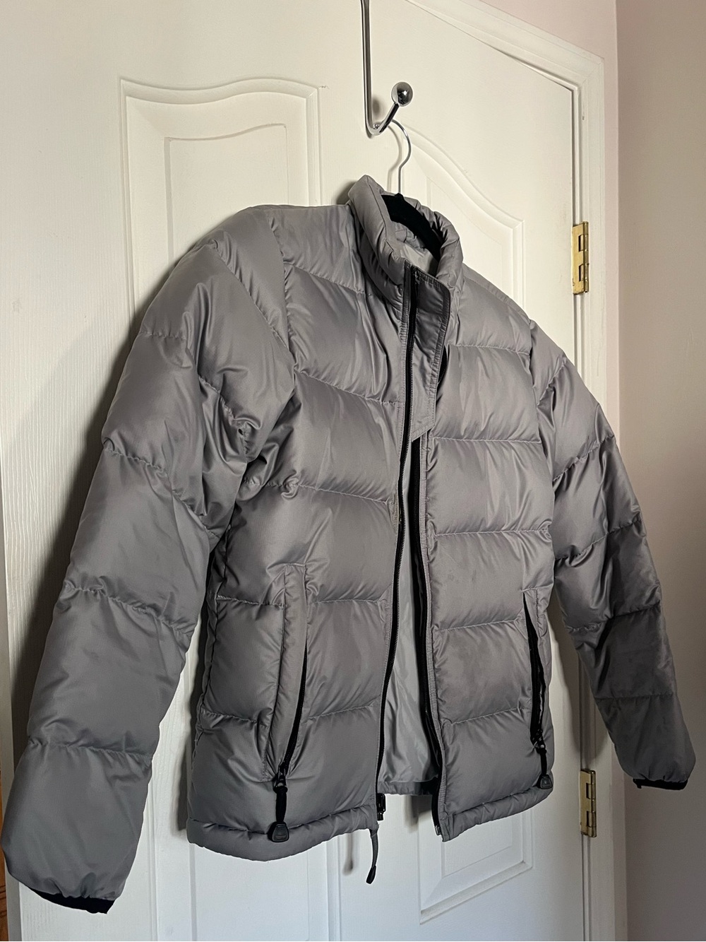 Eddie Bauer Light Grey Quilted Puffer Jacket